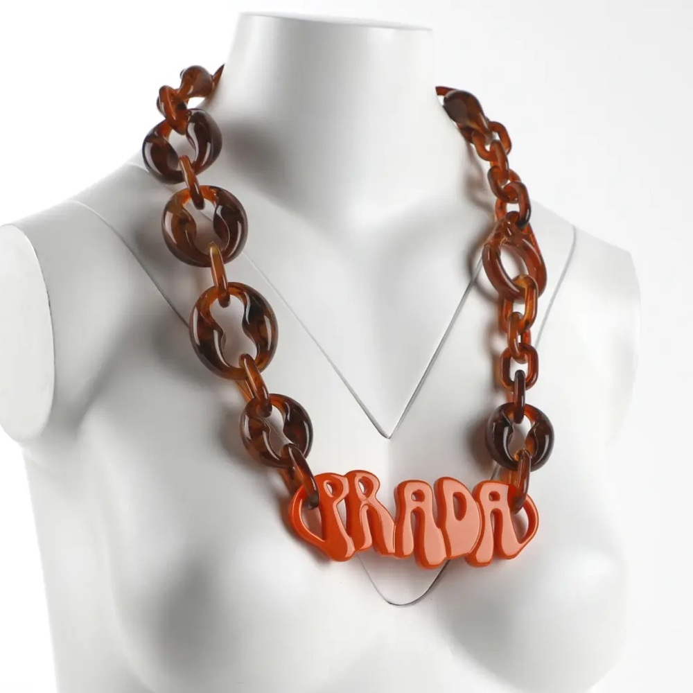 Prada acrylic glass effect Necklace